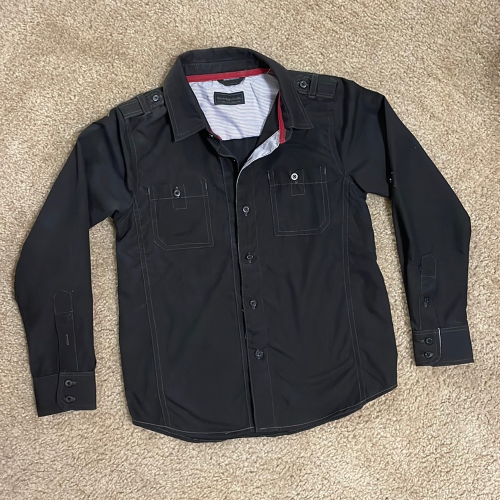 Sovereign Code Little Boys XL Size 7 black dress shirt